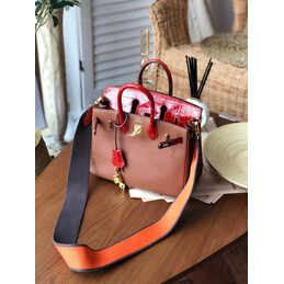 Replica Hermes Brown Red Birkin 25 Gold Hardware Bag