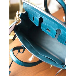 Replica Hermes Blue Birkin 25 Gold Hardware Bag