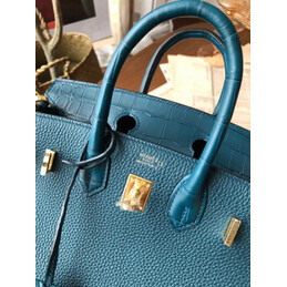 Replica Hermes Blue Birkin 25 Gold Hardware Bag