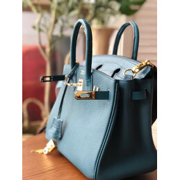 Replica Hermes Blue Birkin 25 Gold Hardware Bag