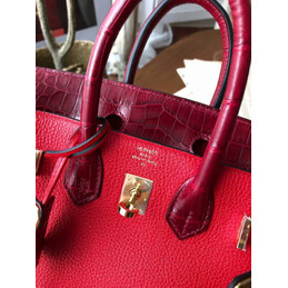 Replica Hermes Fuchsia Birkin 25 Gold Hardware Bag