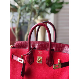 Replica Hermes Fuchsia Birkin 25 Gold Hardware Bag