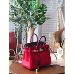 Replica Hermes Red Birkin 25 Gold Hardware Bag