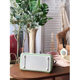 Replica Hermes White Green Birkin 25 Shoulder Strap Bag