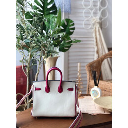 Replica Hermes White Purple Birkin 25 Gold Hardware Bag