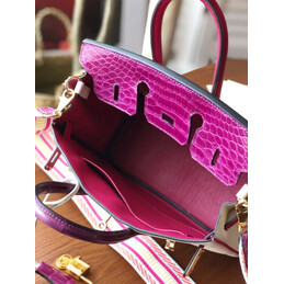 Replica Hermes White Purple Birkin 25 Gold Hardware Bag