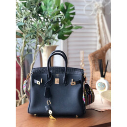 Replica Hermes Black Birkin 25 Gold Hardware Bag