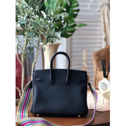 Replica Hermes Black Birkin 25 Gold Hardware Bag