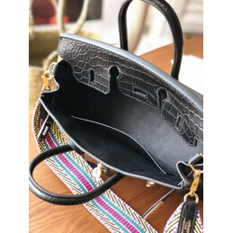 Replica Hermes Black Birkin 25 Gold Hardware Bag