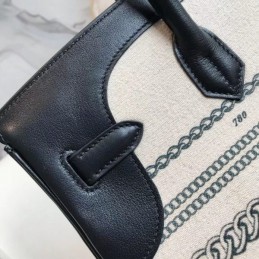Replica Hermes Black White Print Birkin 25 Bag