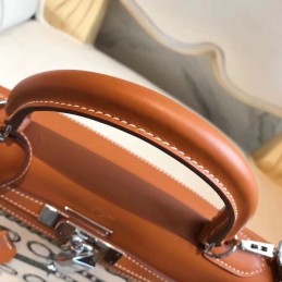 Replica Hermes White Black Print Kelly 28 Bag