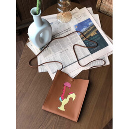 Replica Hermes Brown Multicolor Horse Print Omenitou Bag