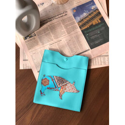 Replica Hermes Turquoise Horse Print Omenitou Bag
