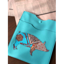 Replica Hermes Turquoise Horse Print Omenitou Bag