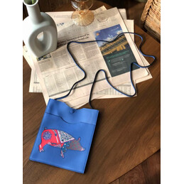 Replica Hermes Blue Horse Print Omenitou Bag