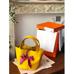 Replica Hermes Yellow Picotin Lock 22 Twilly Bag