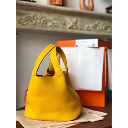 Replica Hermes Yellow Picotin Lock 22 Twilly Bag