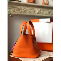 Replica Hermes Orange Green Twilly Picotin Lock 22 Bag