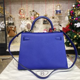 Replica Hermes Cobalt Blue Kelly 28 Gold Hardware Bag