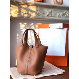 Replica Hermes Brown Pink Twilly Picotin Lock 22 Bag