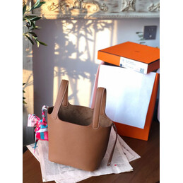 Replica Hermes Brown Pink Twilly Picotin Lock 22 Bag
