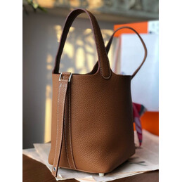Replica Hermes Brown Pink Twilly Picotin Lock 22 Bag