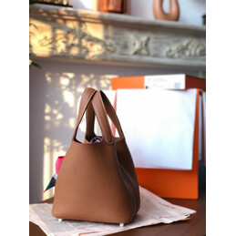 Replica Hermes Brown Pink Twilly Picotin Lock 22 Bag
