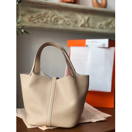 Replica Hermes Beige Blue Twilly Picotin Lock 22 Bag