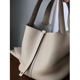 Replica Hermes Beige Blue Twilly Picotin Lock 22 Bag