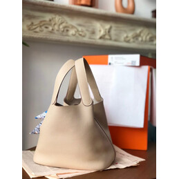 Replica Hermes Beige Blue Twilly Picotin Lock 22 Bag