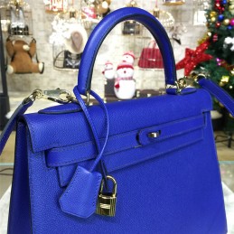 Replica Hermes Cobalt Blue Kelly 28 Gold Hardware Bag