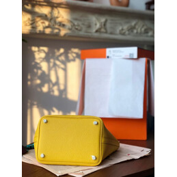 Replica Hermes Yellow Green Twilly Picotin Lock 22 Bag