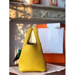 Replica Hermes Yellow Green Twilly Picotin Lock 22 Bag
