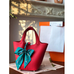 Replica Hermes Red Teal Twilly Picotin Lock 22 Bag