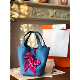 Replica Hermes Blue Pink Twilly Picotin Lock 22 Bag