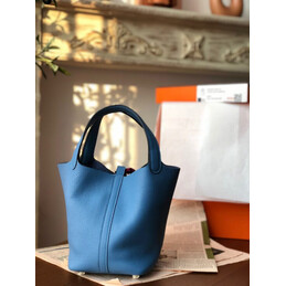 Replica Hermes Blue Pink Twilly Picotin Lock 22 Bag