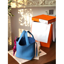 Replica Hermes Blue Pink Twilly Picotin Lock 22 Bag