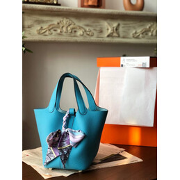 Replica Hermes Teal Purple Twilly Picotin Lock 22 Bag