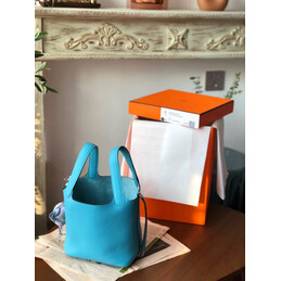 Replica Hermes Teal Purple Twilly Picotin Lock 22 Bag