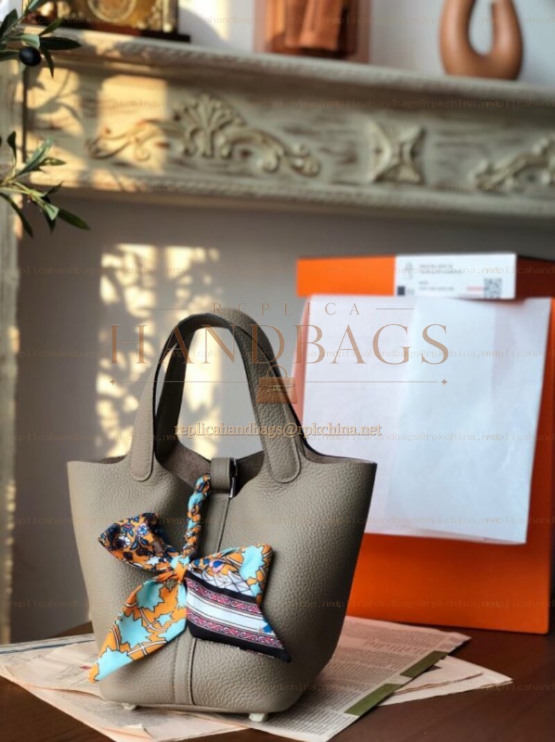 Replica Hermes Gray Multicolor Twilly Picotin Lock 22 Bag