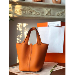 Replica Hermes Orange Blue Twilly Picotin Lock 22 Bag