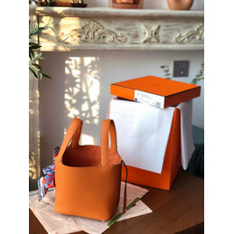 Replica Hermes Orange Blue Twilly Picotin Lock 22 Bag