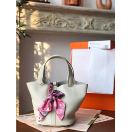 Replica Hermes Light Gray Pink Twilly Picotin Lock 22 Bag