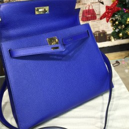 Replica Hermes Cobalt Blue Kelly 28 Gold Hardware Bag