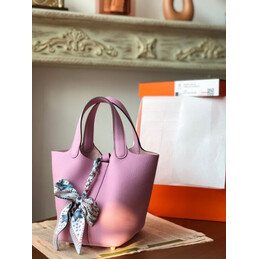 Replica Hermes Pink Gray Twilly Picotin Lock 22 Bag