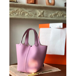 Replica Hermes Pink Gray Twilly Picotin Lock 22 Bag