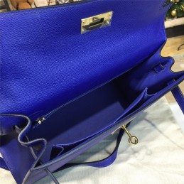 Replica Hermes Cobalt Blue Kelly 28 Gold Hardware Bag