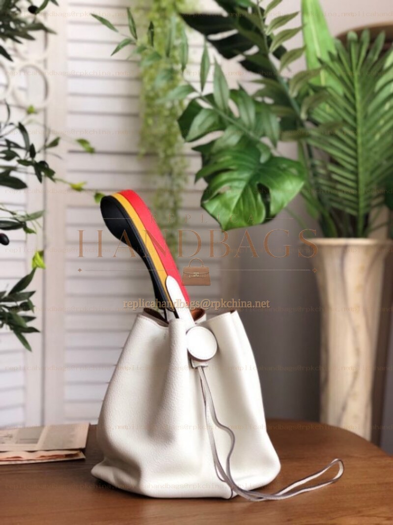 Replica Hermes White Licol 17 Multicolor Handle Bag