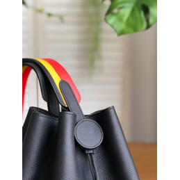 Replica Hermes Black Licol 17 Red Yellow Handle Bag