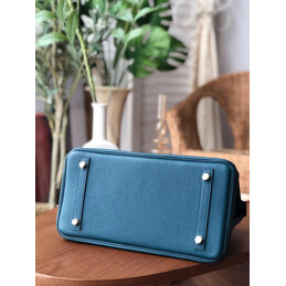 Replica Hermes Blue Birkin 30 Gold Hardware Bag
